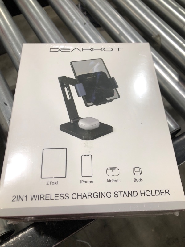 Photo 2 of 2in1 15W Triple Coil Qi Wireless Charger Mirror Mount Holder Station for Samsung Galaxy Z Fold5 Fold4 Fold3 Z Fold2 Fold S23 Ultra Note20 iPhone 14 Pro Max Infrared Auto Clamp Fast Charger