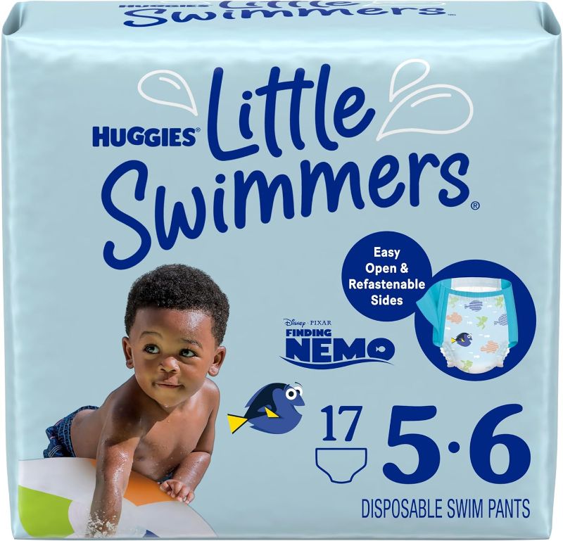 Photo 1 of Huggies Little Swimmers Disposable Swim Diapers, Size 5-6 (32+ lbs), 17 Ct 
