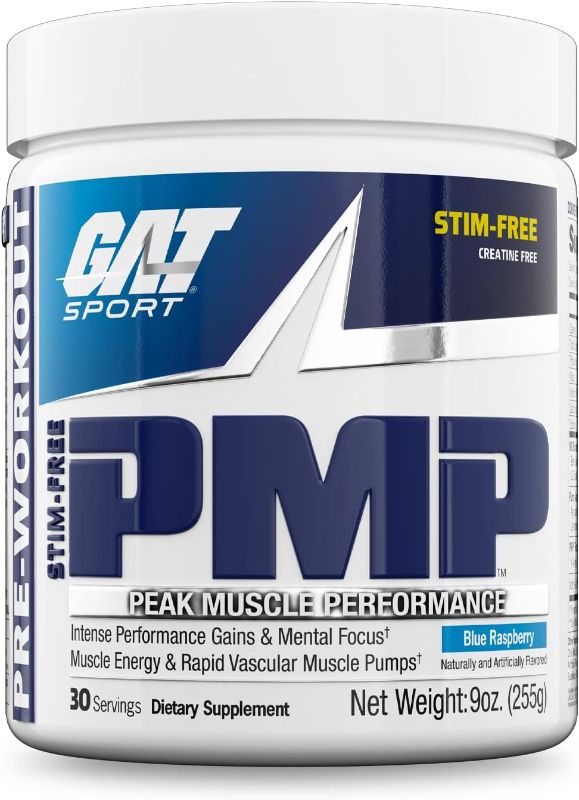 Photo 1 of GAT SPORT PMP (Peak Muscle Performance), Pre-Workout, 30 Servings (Blue Raspberry)
EXP 09/2024