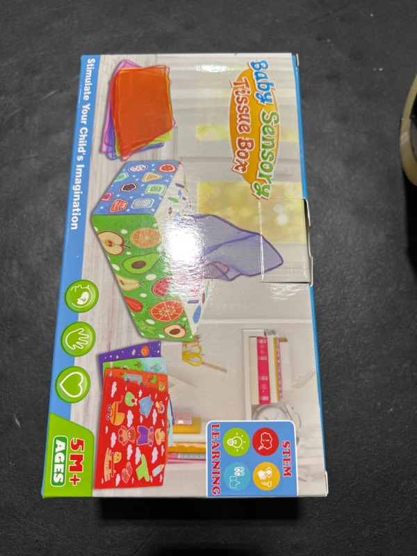 Photo 2 of Baby Tissue Box Toy, Sensory Pull Along Tissue Box, Tissue Box Baby Toy, 20 Silk Scarves
