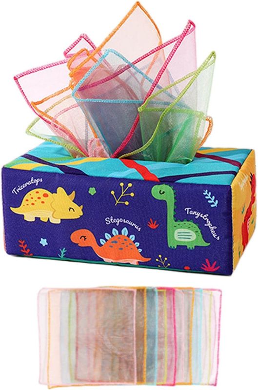 Photo 1 of Baby Tissue Box Toy, Sensory Pull Along Tissue Box, Tissue Box Baby Toy, 20 Silk Scarves
