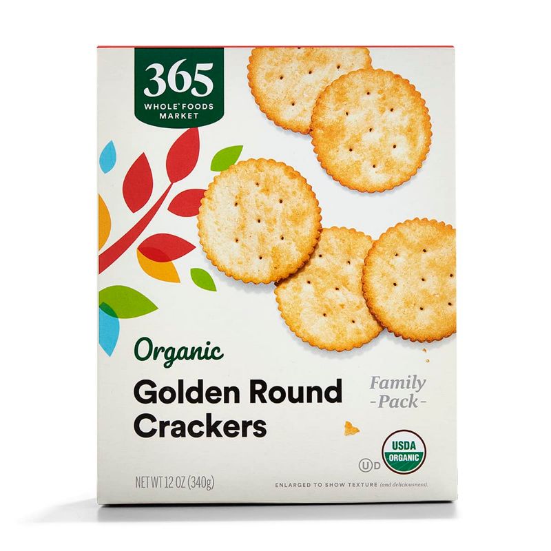 Photo 1 of 365 by Whole Foods Market, Organic Golden Round Crackers, 12 Ounce (2 PACK)
