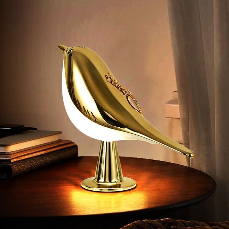 Photo 1 of Small Lamp for Bedroom Nightstand, Mini Bright Bird Led Atmosphere Lampcordless 3 Color Dimmable Rechargeable Touch Lamp, with Scent Diffusion Function (Gold Color)