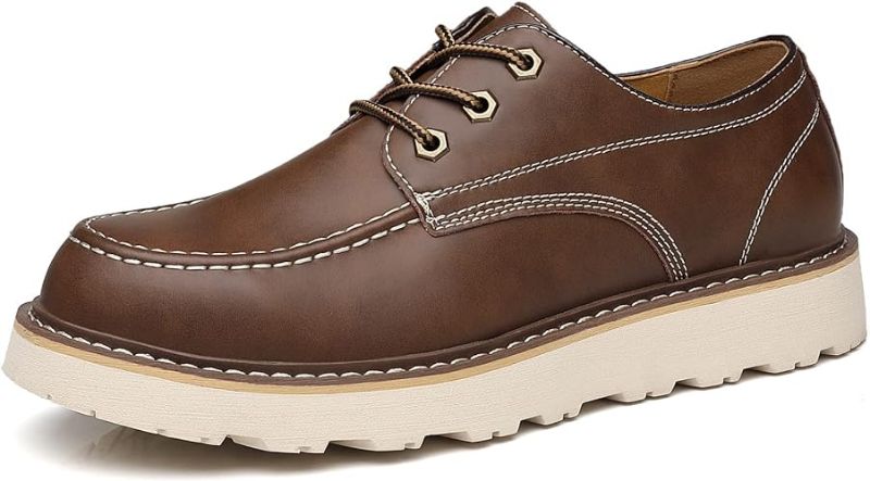 Photo 1 of Casual Men's Shoes, Party Shoes, Marker Shoes, Thick Rubber Sole, Black and Brown Cow Leather, Memory Foam Insole
SIZE: US MENS 8.5