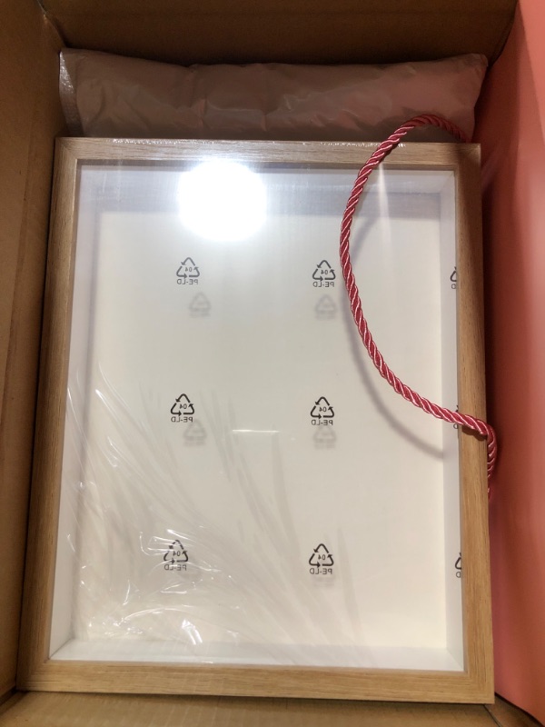 Photo 2 of 8x10 Shadow Box Frame Display Case with Sea Shells, Seashells Painting Picture Frames with 30 LED String Lights, Creative Moon or Heart Shapes Frame for Home Living Room Wall and Tabletop (Wood, 8x10)