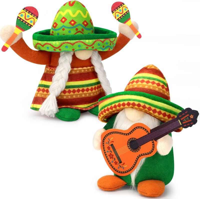 Photo 1 of hatisan Fiesta Gnomes Cinco de Mayo Tomte for Mexican Taco Tuesday, Gnomes Plush Mexican Decor for Home Party Kitchen Tiered Tray