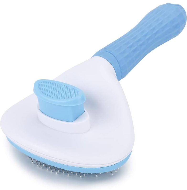 Photo 1 of CAMDAN. Cat Brush First Quality, Cat brush with release button, Pet Grooming Brush, Self-Cleaning Dog Brush, Suitable for Long and Short-Haired Dogs and Cats, to Remove Tangled and Loose Hair. (BLUE)