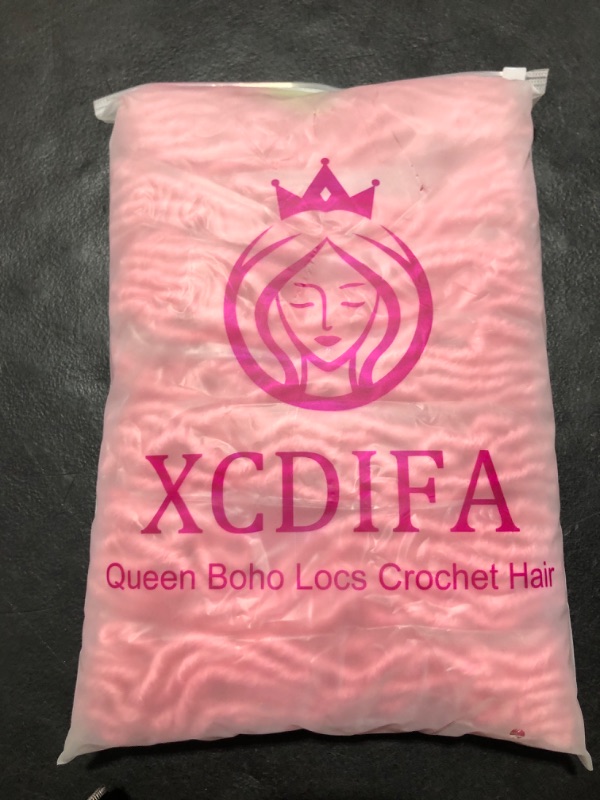 Photo 2 of XCDIFA Faux Locs Crochet Hair (26 Inch, 7 Packs) Second Generation Upgraded New Soft Locs with Curly Ends Goddess Locs Pre Looped Synthetic Boho Locs Crochet Braids Hair for Women (Pink)