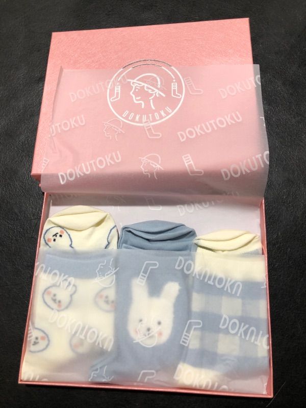Photo 2 of Cute Socks for Women Funny Crew Socks Cotton Cute Animal Ankle Socks 3 Pairs Great Gifts for Girls One Size Rabbit Blue Crew Socks