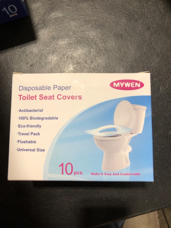 Photo 2 of Disposable Flushable Hygienic 100% Virgin Wood Pulp Travel Pocket Toilet Seat Paper Covers 100 Count(10 Packs)