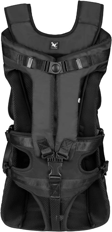 Photo 1 of Pet Carrier Backpack Front Pack Carrier for Small Dogs Cats Puppies Legs Out Easy-fit Adjustable Travel Bag for Outdoor Hiking Camping Cycling (X-Large, Black)
