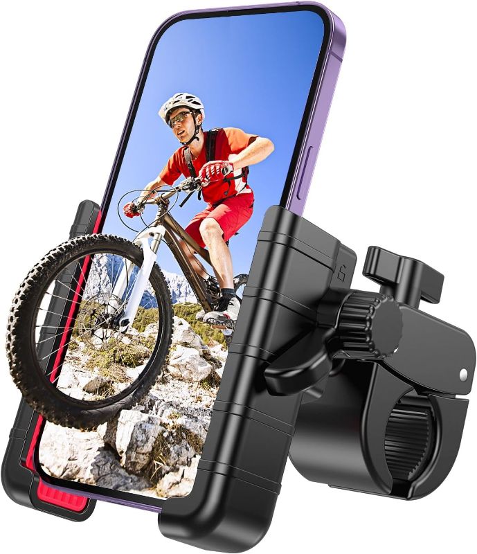 Photo 1 of Bike Phone Mount Holder, [Camera Friendly] Motorcycle Phone Mount for Electric Scooter, Mountain, Dirt Bike and Motorcycle - 360° Rotate Suitable for iPhone & Android Smartphones from 4.5-7.0 inches
