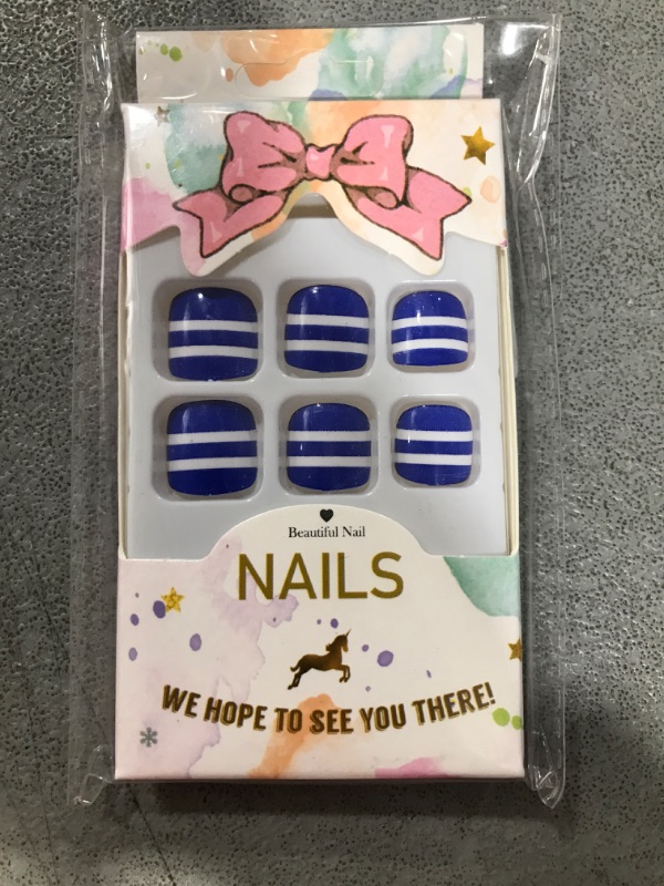 Photo 1 of Blue Press On Nails for Toes 