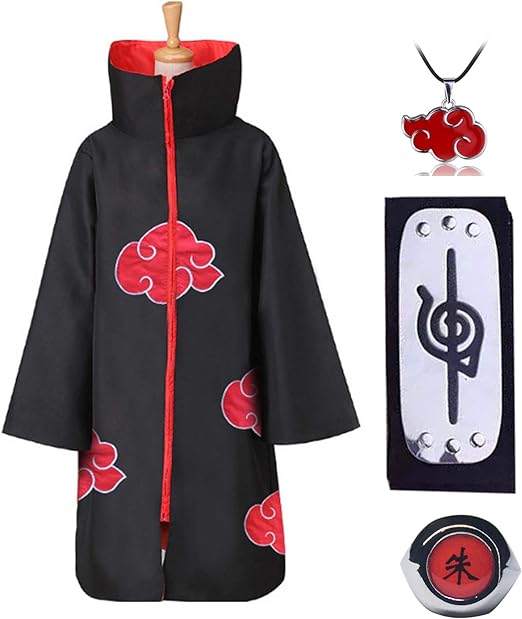 Photo 1 of DreamJ Ninja Cloak Costume for Women Men Itachi Anime Cosplay Outfits 4 Pcs Halloween Cosplay Clothes XXS