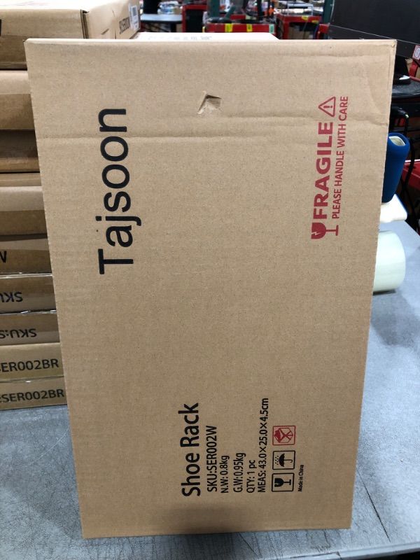 Photo 1 of Tajsoon 2-Tier Stackable Shoe Rack Organizer, Expandable & Adjustable Metal Iron Shoes Storage for Entryway Doorway, White White 1 Pack