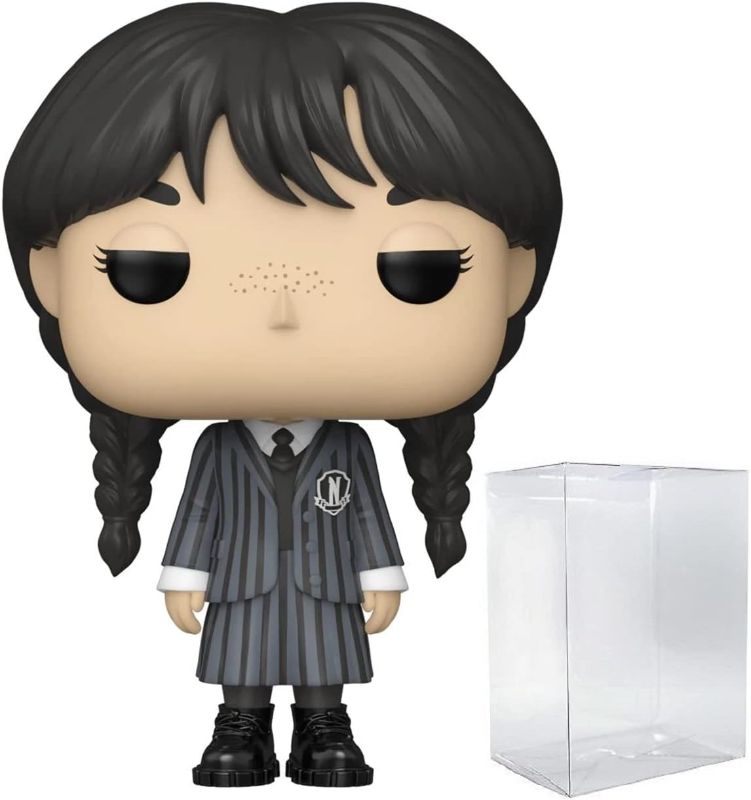 Photo 1 of POP Wednesday - Wednesday Addams Funko Vinyl Figure (Bundled with Compatible Box Protector Case), Multicolor, 3.75 inches
