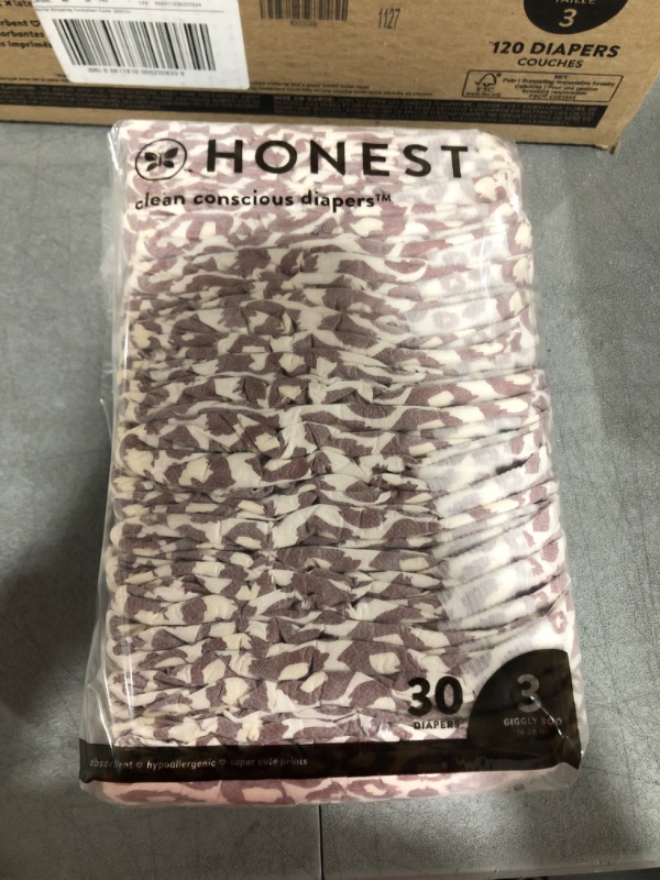 Photo 1 of The Honest Company Clean Conscious Diapers | Plant-Based, Sustainable | Wild Thang | Super Club Box, Size 3 (16-28 lbs), Size 3 (30 Count) Wild Thang 