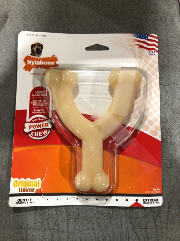 Photo 2 of Nylabone Wishbone Power Chew Dog Toy Adult Dog Original Original Medium/Wolf (1 Count)