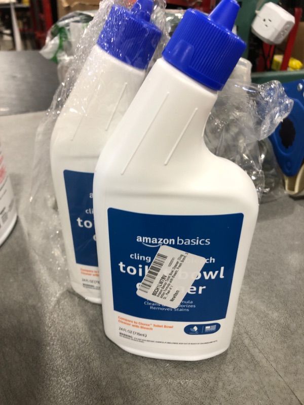 Photo 1 of Amazon Basics Toilet Bowl Cleaner Cling Action Formula with Bleach, Fresh Scent, 24 Fl Oz, Pack of 2 24 Fl Oz (Pack of 2)
