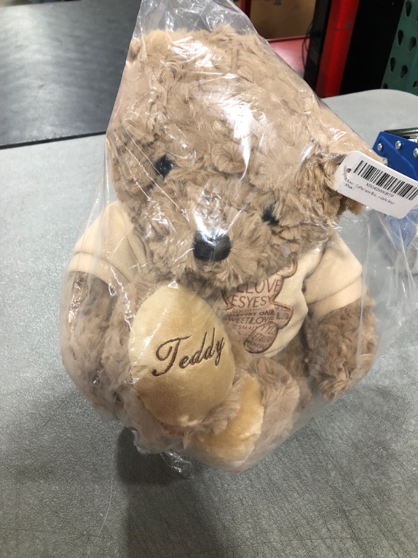 Photo 1 of Brown Plush Teddy Bear with Shirt, Cute Stuffed Animal Toy Gift for Kids Girls Boys (Khaki)
