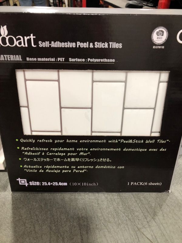 Photo 2 of Ecoart Peel and Stick Tile Backsplash 10" X 10" Subway White Tile Self Adhesive Kitchen Bathroom Backsplash(6 Sheets) (Ivory White)