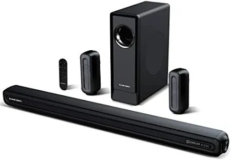 Photo 1 of RAINEVERRY 5.1 CH Surround Sound Bar System With Dolby Audio, Sound Bars, Wireless Subwoofer & Rear Speaker, Dolby Digital Plus, Bluetooth

