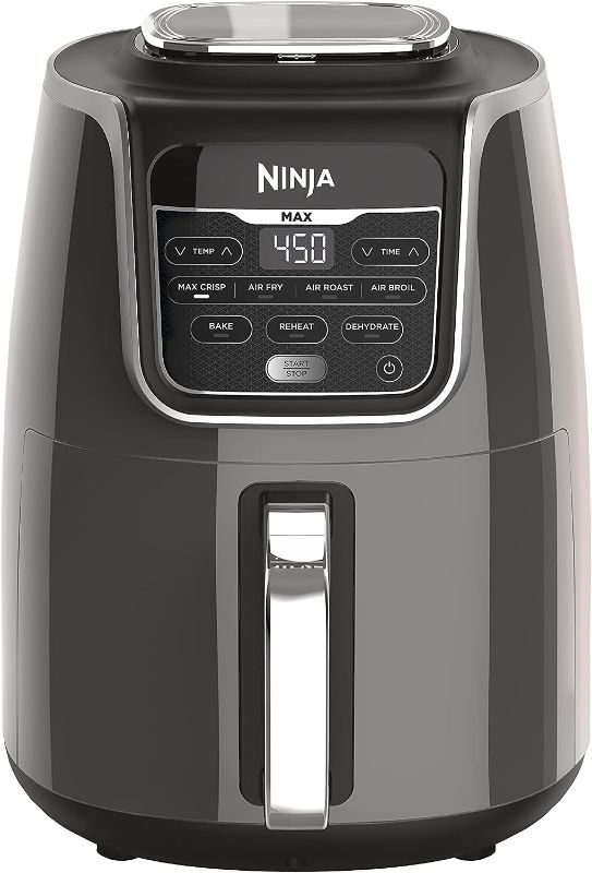 Photo 1 of Ninja AF161 Max XL Air Fryer that Cooks, Crisps, Roasts, Bakes, Reheats and Dehydrates, with 5.5 Quart Capacity, and a High Gloss Finish, Grey
