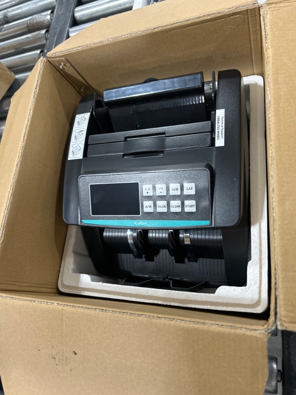 Photo 2 of KOLIBRI Money Counter Machine with Advanced Fake Detection & LCD Display | 1,500 Bills per Minute Single-Denomination Cash Counter | Bill Counter Machine (US Customer Support) (KKR)