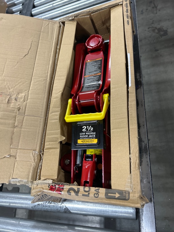 Photo 2 of BIG RED TAM825051 Torin Hydraulic Low Profile Trolley Service/Floor Jack with Single Piston Quick Lift Pump, 2.5 Ton (5,000 lb) Capacity, Red