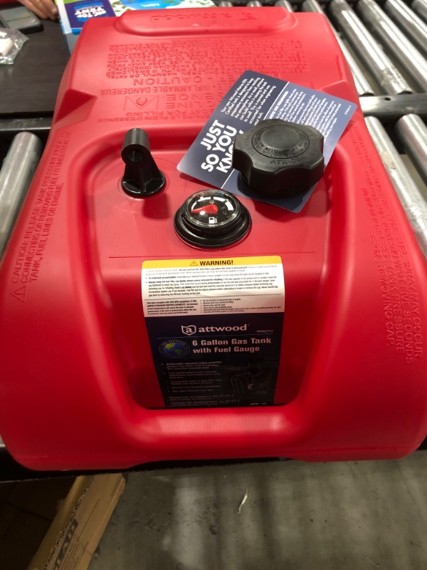 Photo 2 of attwood 8806LPG2 EPA and CARB Certified 6-Gallon Portable Marine Boat Fuel Tank with Gauge