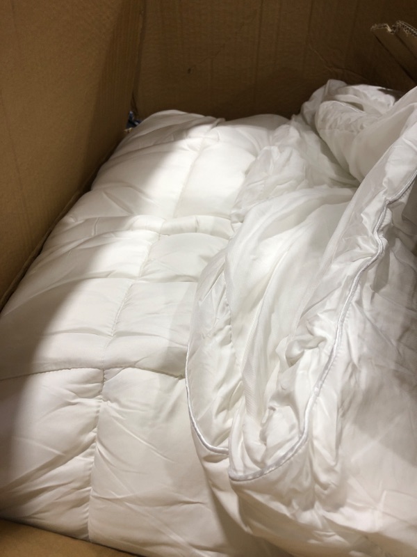 Photo 2 of SERTA ComfortSure Breathable Elastic Dobby Check Quilted Pillow Top Mattress Pad Cover with 18" Deep Pocket for All Season, White, King
