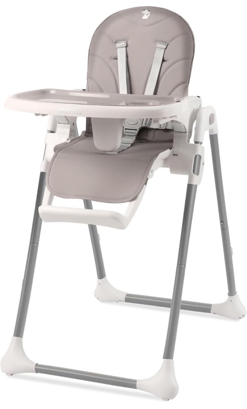Photo 1 of Sweety Fox High Chairs for Babies and Toddlers - Grey - Adjustable Portable & Foldable Baby High Chair with Bib Included - Removable Baby Chair Tray - Compact Reclinable Baby Highchairs