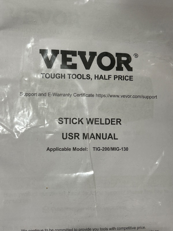 Photo 2 of VEVOR Stick Welder 