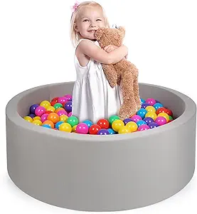 Photo 1 of Foam Ball Pit, 35"x 12" Ball Pits for Toddlers, Soft Round Kiddie Baby Ball Pool for Kids, Ideal Gift for Babies Indoor Outdoor Game, Balls Not Included (Grey)