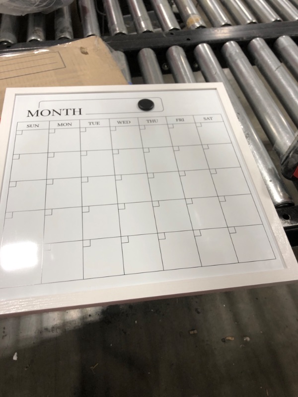 Photo 2 of Martha Stewart Everette Magnetic Monthly Calendar Dry Erase Board 18" x 18", White Woodgrain Frame
Missing Dry Erase Marker 