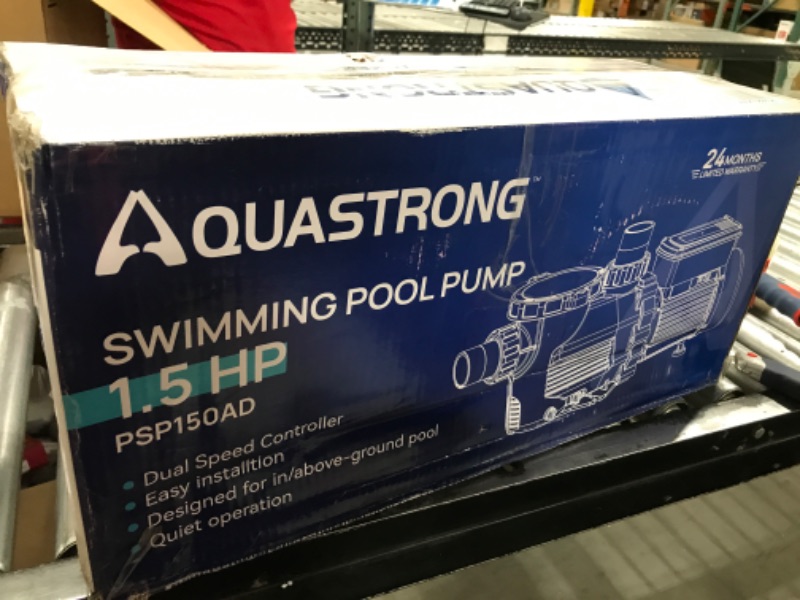 Photo 3 of AQUASTRONG 1.5 HP In/Above Ground Dual Speed Pool Pump, 115V, 4795GPH High Flow, Powerful Self Priming Swimming Pool Pumps with Filter Basket