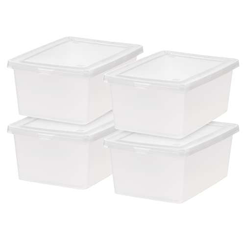 Photo 1 of 14.5 Quart Plastic Storage Bin Tote Organizing Container with Latching Lid, Stackable and Nestable, Clear, 6 Pack
"Missing 1 lid"