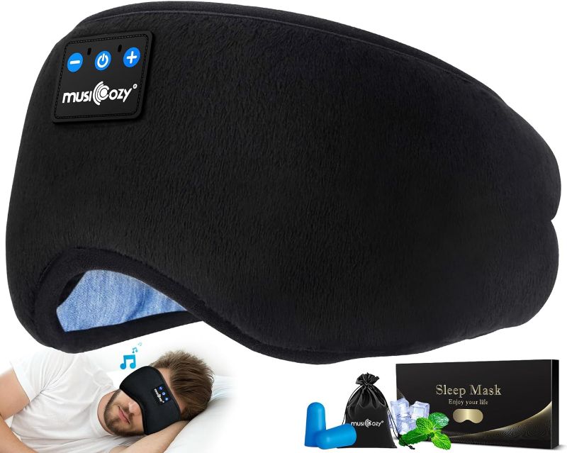Photo 1 of MUSICOZY Sleep Headphones Bluetooth 5.2 Headband Sleeping Eye Mask for Mom Women Men Wireless Music Earbuds Earphones for Side Sleepers Built-in HD Speakers Cool Gadgets Unique Gifts