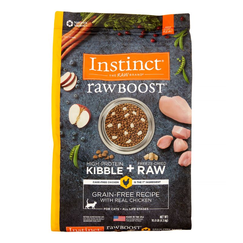 Photo 1 of Instinct Raw Boost Grain Free Recipe with Real Chicken Natural Dry Cat Food, 10 lb. Bag Chicken 1.25 Gallon (Pack of 1)
EXP - 06/11/2025