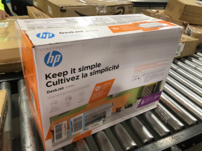 Photo 2 of HP DeskJet 2755e Wireless Color All-in-One Printer with bonus 6 months Instant Ink (26K67A), white