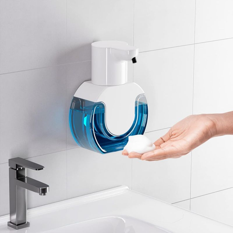 Photo 1 of Automatic Foaming Soap Dispenser 15oz/420ml Foaming Hand Sanitizer Touchless Wall Mount with 4levels Adjustable Free Touch Electric Soap Dispenser Rechargeable with Sensor for Bathroom Kitchen 