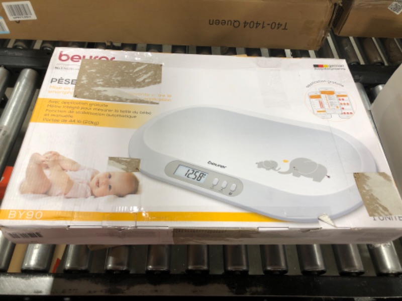 Photo 2 of Beurer BY90 Baby Scale, Pet Scale, Digital, with Measuring Tape, tracking weight with App | For: Infant, Newborn, Toddler /Puppy, Cat - Animals | LCD Display, weighs Lbs/Kg/Oz Highly accurate with Bluetooth/measuring Tape
