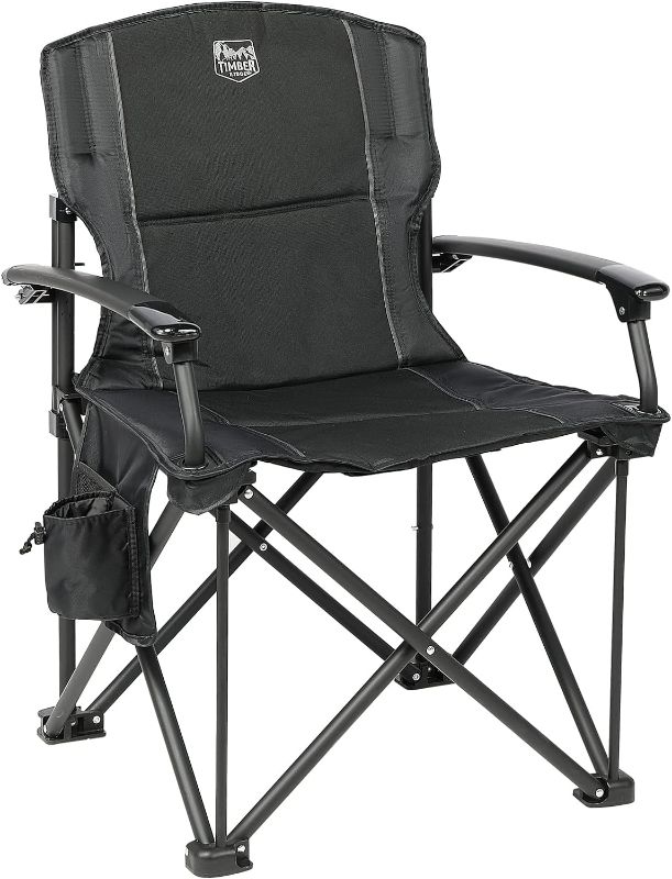 Photo 1 of TIMBER RIDGE Folding Camping Chair with Padded Hard Armrest and Cup Holder-for Outdoor, Camp, Fishing, Hiking, Lawn, Including Carry Bag, Aluminum, Black?1 Pack
Stock picture similar