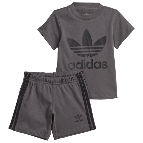 Photo 1 of Adidas Originals Boys Adidas Originals Short/T-Shirt Set - Boys' Toddler Grey/Black Size 3T
