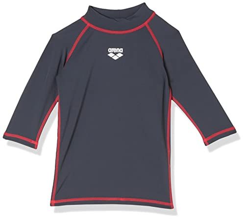 Photo 1 of ARENA Girls' Standard Short Sleeves Rash Vest, Swim Shirt with Uv Sun Protetion, Ash Grey, 26
