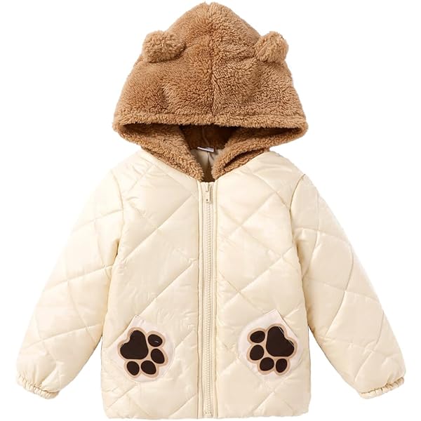 Photo 1 of 3 Years - PATPAT Toddler Baby Boy Bear Ear Cute Winter Warm Puffer Thick Hooded Down Jacket Coat 
