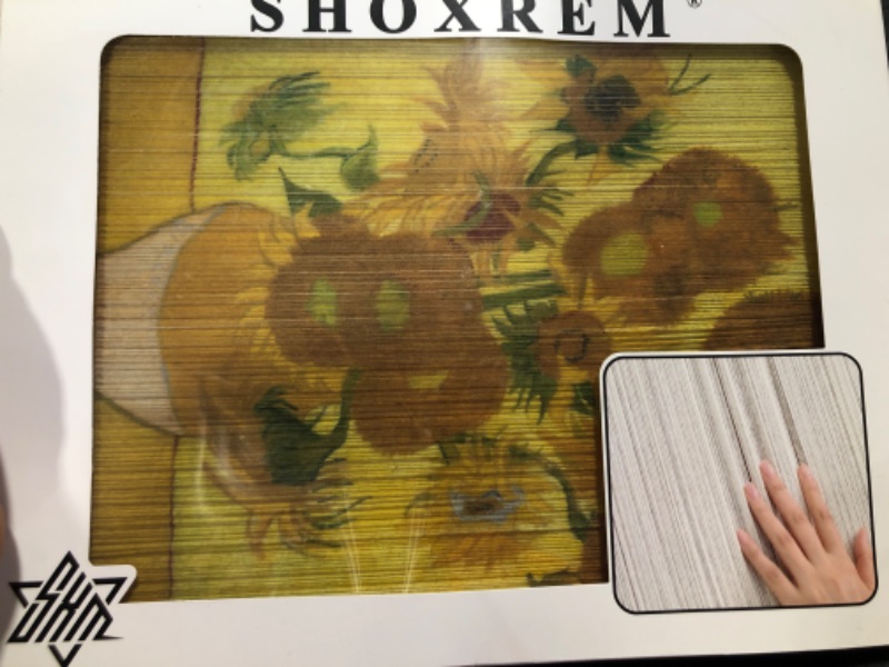 Photo 1 of SHOXREM Van Gogh-Inspired Sunflowers String Wall Decor Tassel Painting: 16" H x 12" W Ideal for Living Room, Bedroom, Kids Room, Playroom