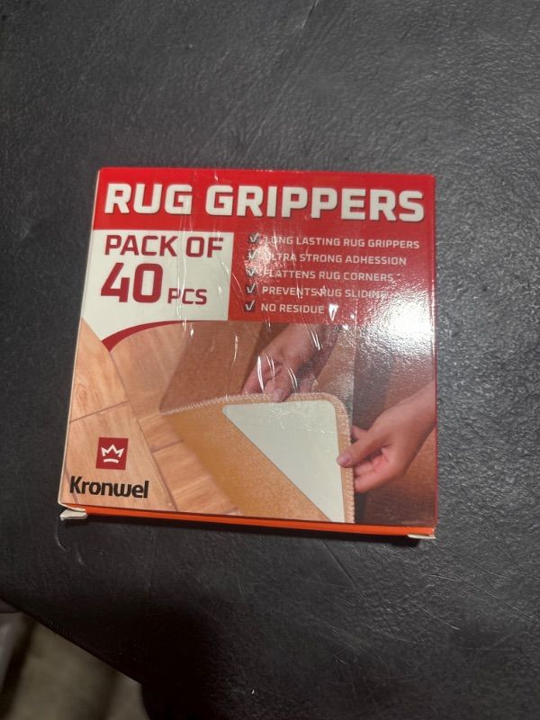 Photo 2 of 40 Pack Rug Corners Grippers for Hardwood Floors, Wood Floor, Carpet, Laminate, Area Rugs on Tile - Rug Stickers - Rug Pads - Rug Tape - Double Sided Rug Tape - No Slip Rug Grip - Anti Slip Rug Grips 40 Triangular