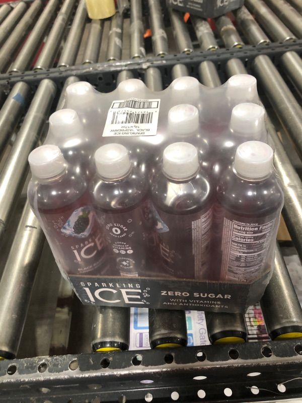 Photo 2 of Sparkling Ice, Black Raspberry Sparkling Water, Zero Sugar Flavored Water, with Vitamins and Antioxidants, Low Calorie Beverage, 17 fl oz Bottles (Pack of 12) exp 7/19/2024 
