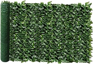 Photo 1 of 58"x117" Faux Ivy Privacy Fence(1Pc), Artificial Greenery Privacy Fence Leaf Roll Fake Hedge Grass Wall Panels Decoration for Indoor Outdoor, Bay Leaves Green